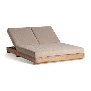 Sezlong maro/gri din lemn Pure Double Vical Home