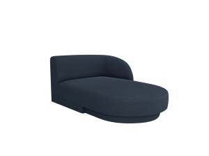 Sezlong pentru canapea modulara albastru inchis din textil pentru 2 persoane Miley Right Boucle Micadoni