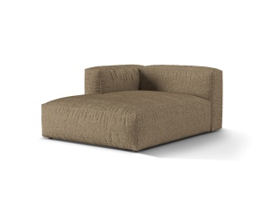 Sezlong pentru canapea modulara maro cappuccino din textil pentru 1 persoana Martina 176 Boucle Left Micadoni