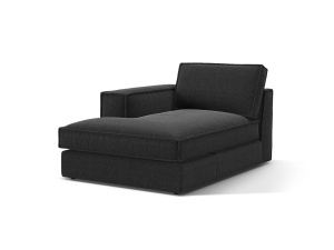 Sezlong pentru canapea modulara neagra din textil pentru 1 persoana Pola Left Micadoni