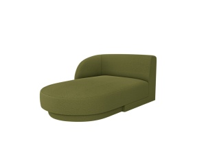 Sezlong pentru canapea modulara verde oliv din textil pentru 2 persoane Miley Left Boucle Micadoni