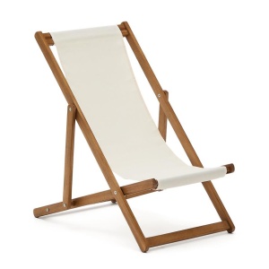 Sezlong pliabil pentru copii bej din textil Adredna Kave Home