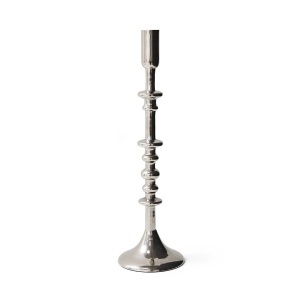 Suport lumanare argintiu din metal 35 cm Forged I HKliving
