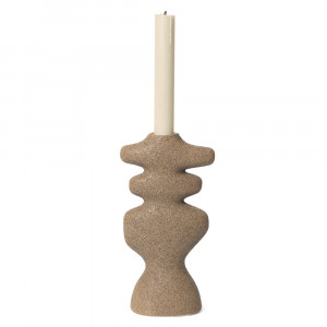 Suport lumanare bej nisipiu din ceramica 20 cm Yara Large Ferm Living