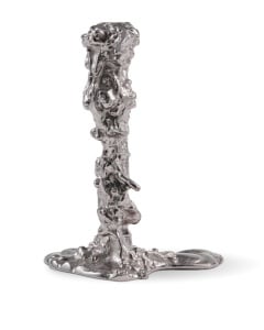 Suport lumanare gri inchis din metal 25 cm Drip Pols Potten