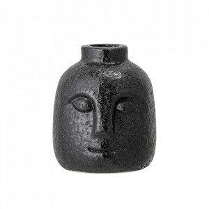 Suport lumanare negru din ceramica 9 cm Eliot Bloomingville