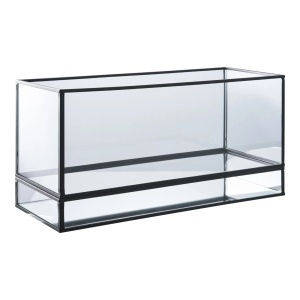 Suport lumanare transparent/negru din sticla 15 cm Nala House Nordic