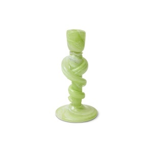 Suport lumanare verde din sticla 24 cm Knotted HKliving