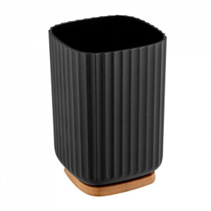Suport pentru periuta de dinti negru/maro din plastic 9x9 cm Rotello Wenko