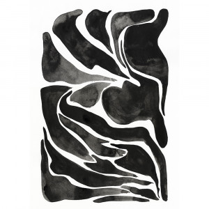 Tablou alb/negru cu rama din lemn 50x70 cm Low Hum 01 Paper Collective