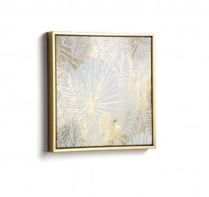 Tablou auriu din lemn 40x40 cm Ibisco Gold Kave Home