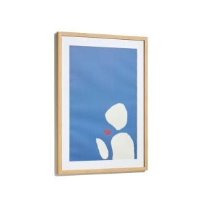 Tablou din hartie alba/albastra 50x70 Allish Kave Home