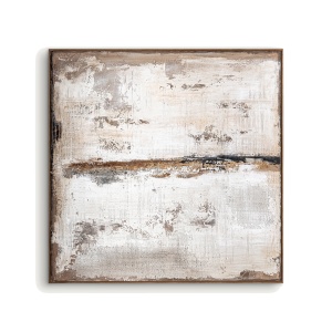 Tablou maro din fibre naturale 120x120 cm Atif Vical Home