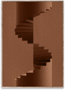 Tablou maro/negru cu rama din lemn The Pillar Paper Collective
