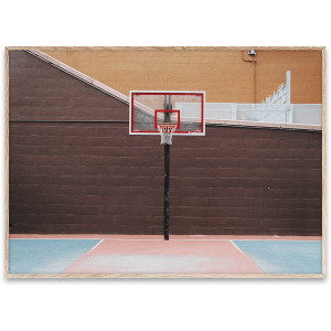 Tablou multicolor cu rama din lemn 30x40 cm Cities of Basketball 07 (New York) Paper Collective