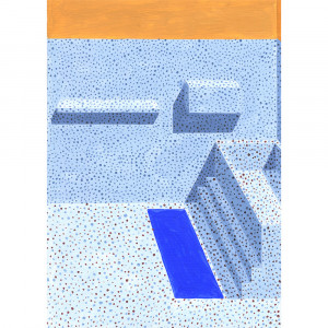 Tablou multicolor cu rama din lemn 50x70 cm Bathroom Stories 02 Paper Collective