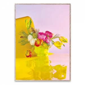 Tablou multicolor cu rama din lemn Bloom 03-Yellow Paper Collective