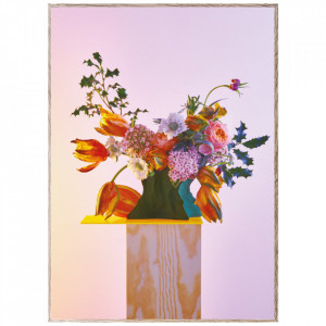 Tablou multicolor cu rama din lemn Bloom 08-Orange Paper Collective