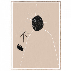 Tablou multicolor cu rama din lemn Ghost Queen Paper Collective