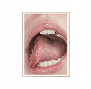 Tablou multicolor cu rama din lemn Lips Paper Collective