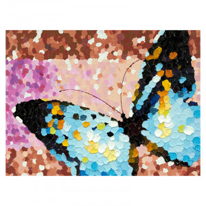 Tablou multicolor din canvas si lemn 90x120 cm Butterfly Ter Halle