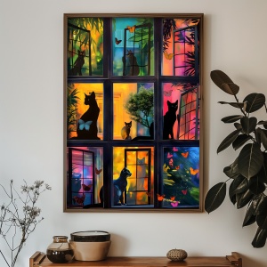 Tablou multicolor din lemn 35x47 cm GE163-L The Home Collection