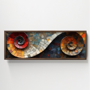 Tablou multicolor din lemn 40x120 cm HUM043 The Home Collection