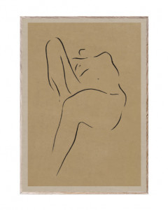 Tablou negru/maro cu rama din lemn Grace II Paper Collective