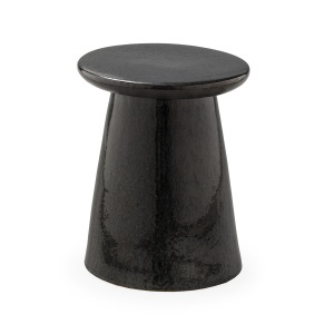 Taburet decorativ negru din ceramica 35 cm Nesso Thai Natura