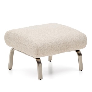 Taburet dreptunghiular bej din textil 55x68 cm Amsen Kave Home