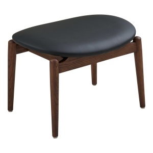 Taburet dreptunghiular din piele ecologica neagra Olvera House Nordic
