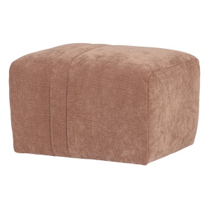 Taburet dreptunghiular roz deschis din textil 50x63 cm Omaire Woood
