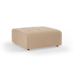 Taburet patrat crem din catifea 93x93 cm Vint HKliving