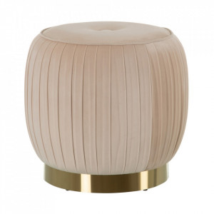 Taburet rotund crem din poliester si MDF 43 cm Ikomo The Home Collection