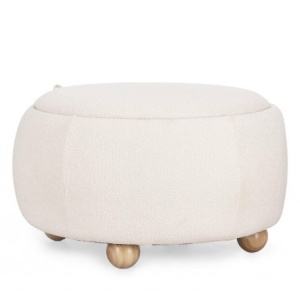Taburet rotund maro/alb din textil 67 cm Irisha Storage Bizzotto