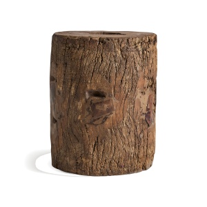 Taburet rotund maro din lemn 25 cm Kraj Vical Home