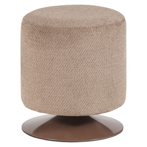 Taburet rotund maro din textil 39 cm Islen Boucle Woood