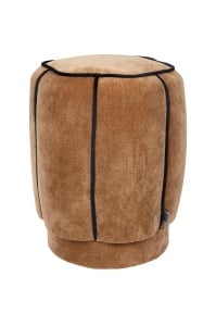 Taburet rotund maro inchis din catifea 40 cm Donna Dutchbone