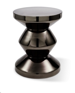 Taburet rotund negru din metal 36 cm Zig Zag Pols Potten