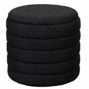 Taburet rotund negru din textil cu spatiu de depozitare 48 cm Minco LifeStyle Home Collection