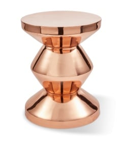 Taburet rotund roz deschis din metal 36 cm Zig Zag Pols Potten