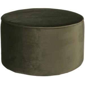 Taburet rotund verde inchis din catifea 60 cm Sara Woood