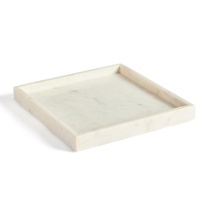 Tava patrata alba din marmura 35x35 cm Serela Kave Home