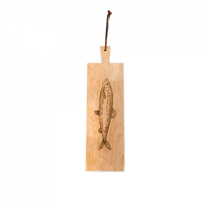 Tocator dreptunghiular maro din lemn 21x70 cm Bleached Mango Herring Pip Studio