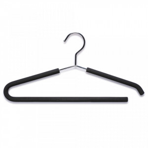 Umeras negru/argintiu din metal si EVA Clothes Trousers Hanger Zeller