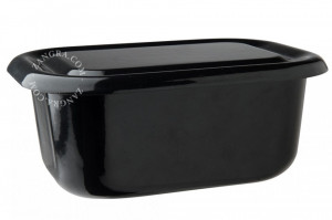 Vas de copt cu capac negru din email 35 cm Eve Black Zangra