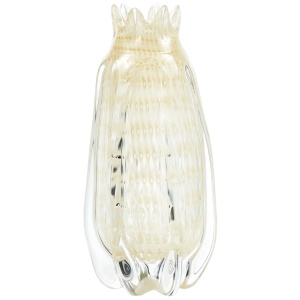 Vaza alb antic din sticla 30 cm Crown Woood