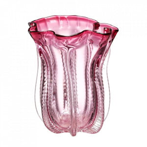 Vaza roz din sticla 28 cm Caliente Eichholtz
