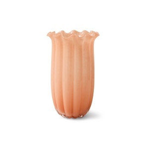 Vaza roz piersica din sticla 38 cm High HKliving