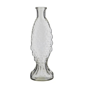 Vaza transparenta din sticla 20 cm Fish Madam Stoltz